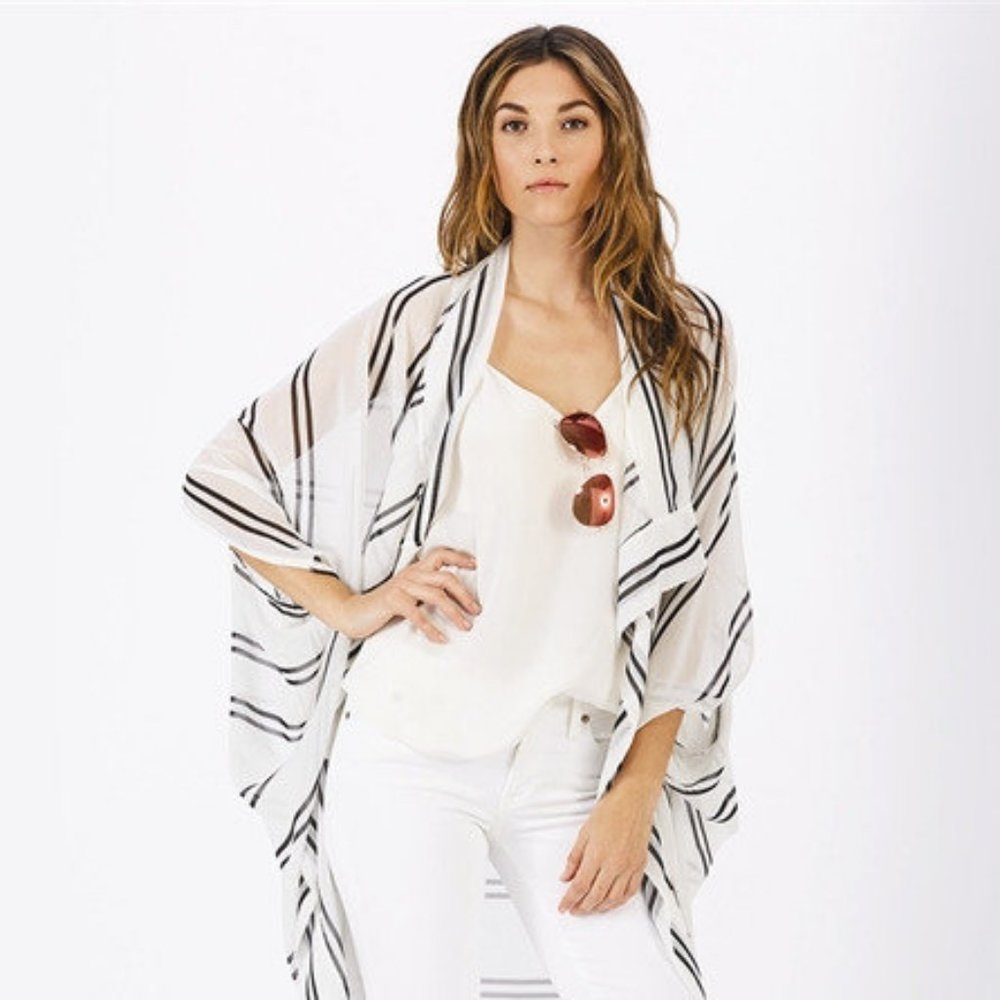 Black & White Sheer Kimono